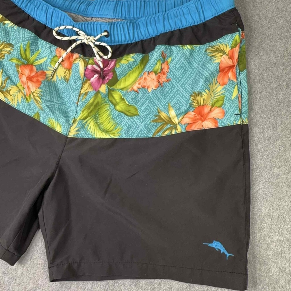 NEW Tommy Bahama‎ Men's XL Naples Trikala Stripe Swim Trunk Black Relax Coastal